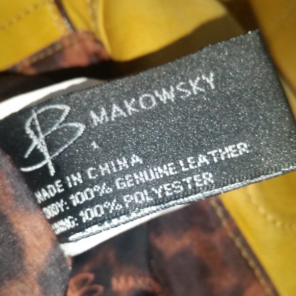 B. Makowsky mustard yellow large soft leather satchel - Picture 7 of 12